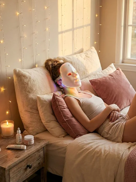 Bedroom scene with Solori mask