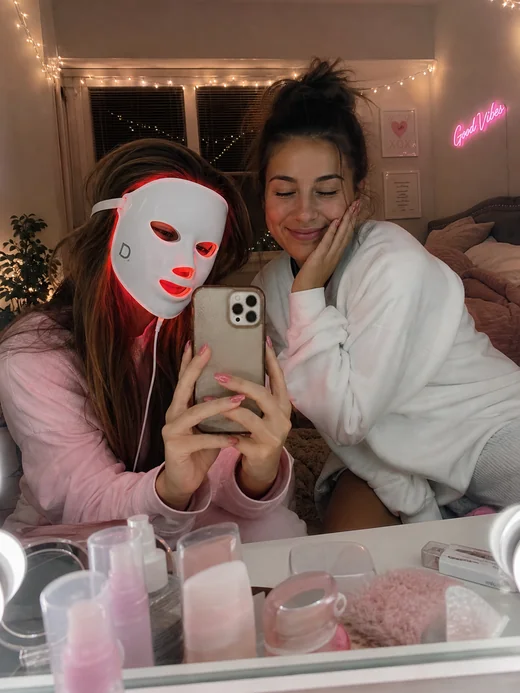 Sleepover selfie with friends