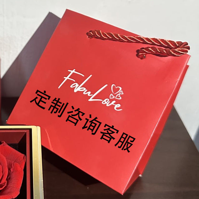 Rotating Jewelry Box with Eternal Rose – Elegant Gift for Her