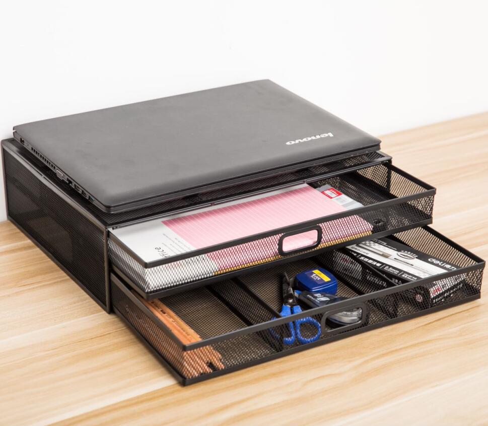 Metal Mesh Monitor Stand & Laptop Riser – Ergonomic Desk Upgrade