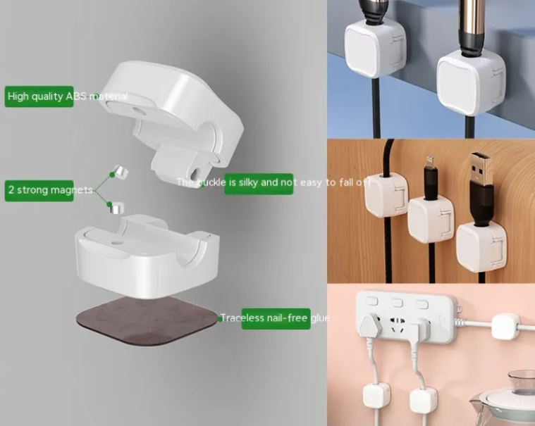 Magnetic Cable Organizer – Compact Cord Clips for a Tidy Desk