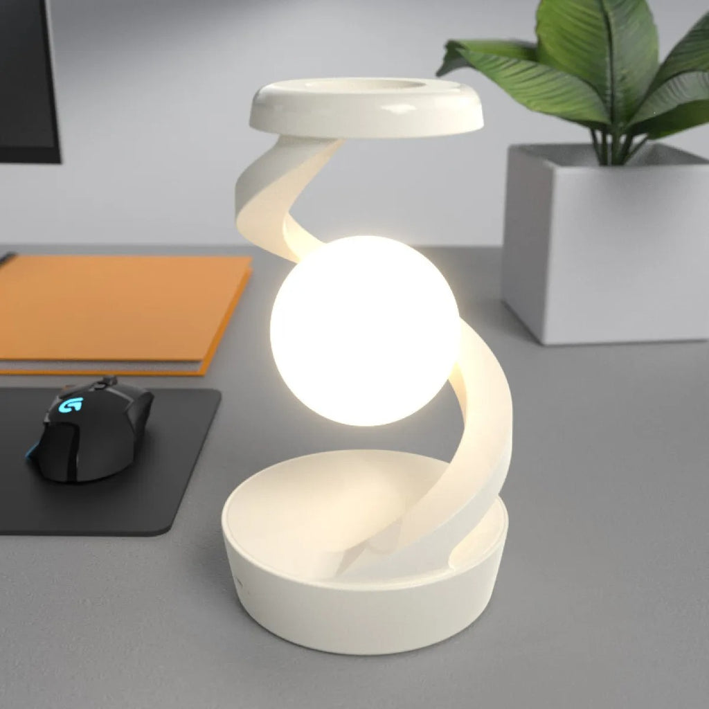 Rotating Moon Lamp with Wireless Charging – Magical Night Light