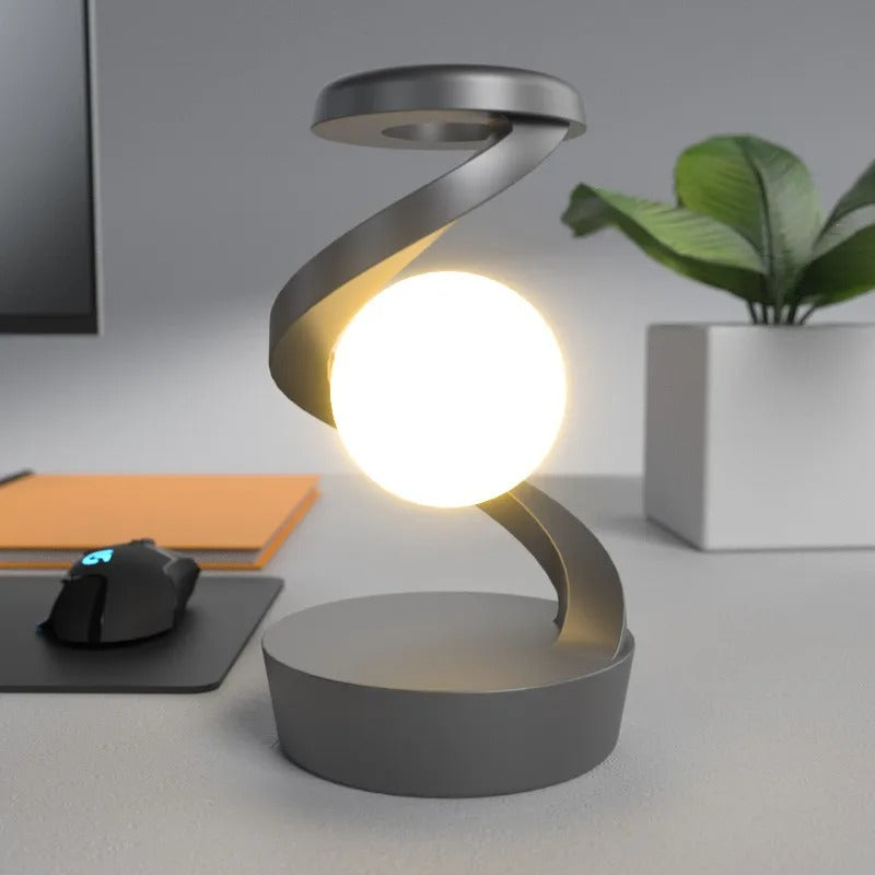 Rotating Moon Lamp with Wireless Charging – Magical Night Light