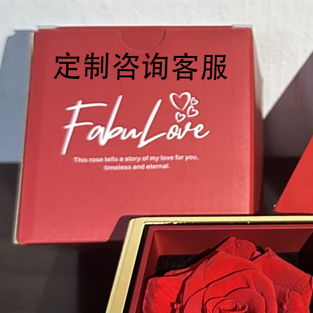 Rotating Jewelry Box with Eternal Rose – Elegant Gift for Her