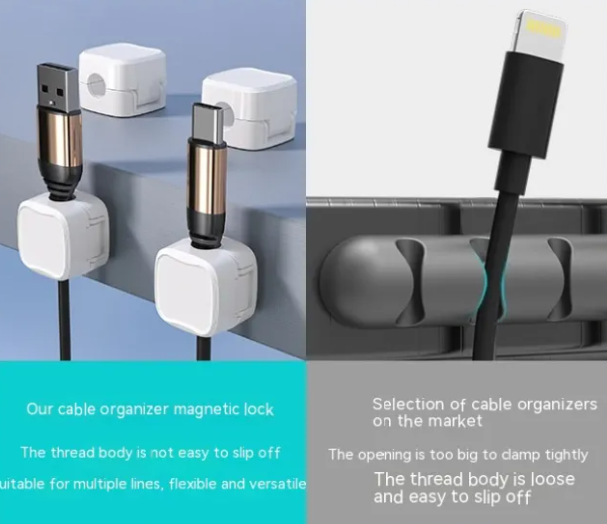 Magnetic Cable Organizer – Compact Cord Clips for a Tidy Desk