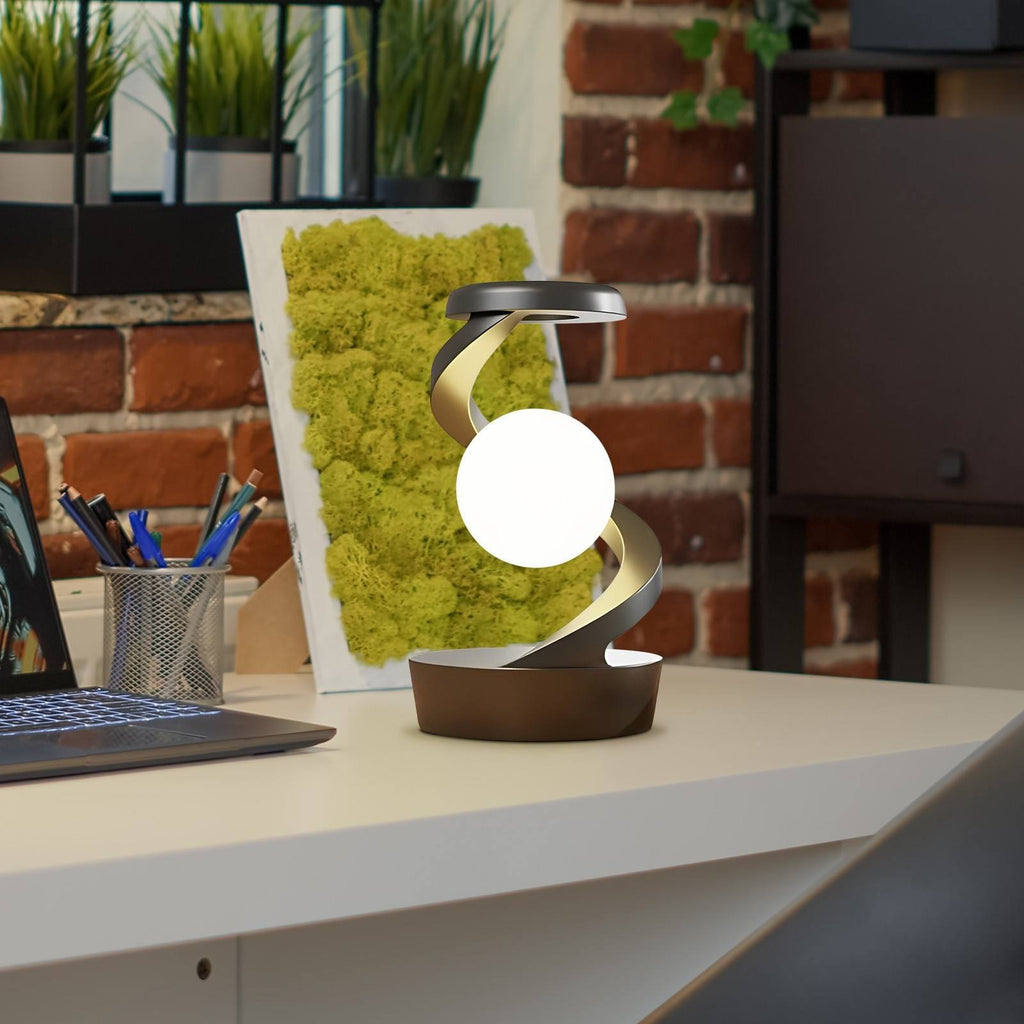 Rotating Moon Lamp with Wireless Charging – Magical Night Light