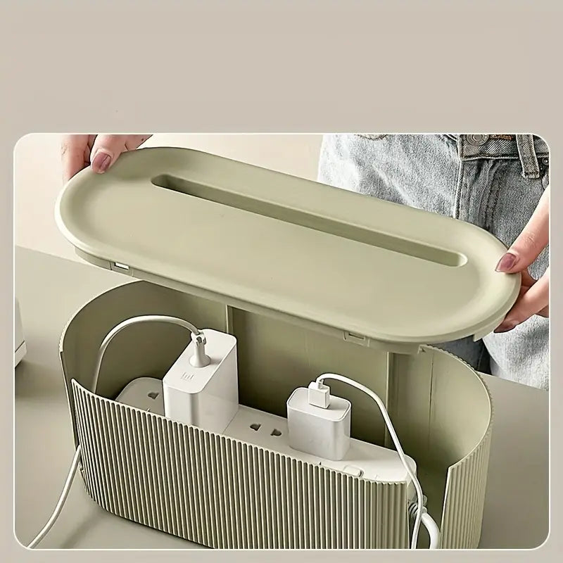 Cable Management Box – Hide Desk & TV Cable Clutter Instantly