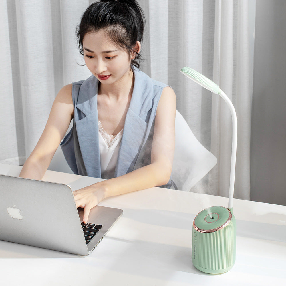 LED Desk Lamp with USB Humidifier – 2-in-1 Light & Air Refresh