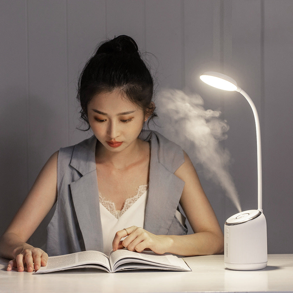 LED Desk Lamp with USB Humidifier – 2-in-1 Light & Air Refresh