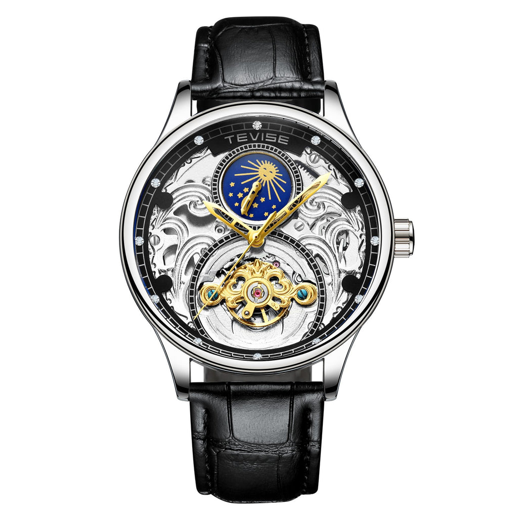 Tevise Swiss Automatic Mechanical Watch – Elegant Hollow Design