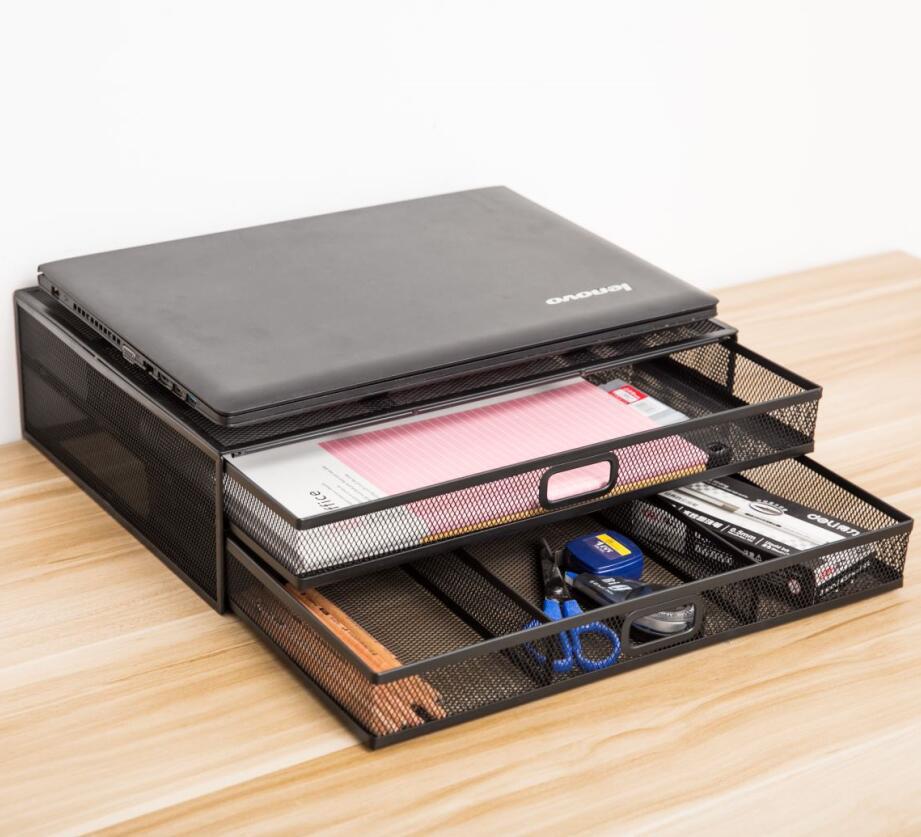 Metal Mesh Monitor Stand & Laptop Riser – Ergonomic Desk Upgrade