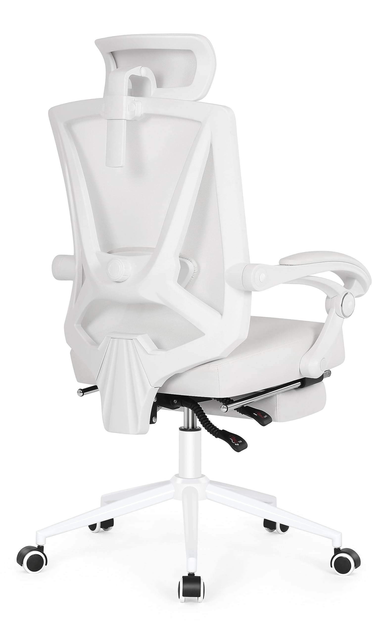 Misolant Ergonomic Office Chair with Footrest Ergonomic Desk Chair with Adjustable 2D Lumbar Support High Back Office Chair with Adjustable Headrest Comfortable Leather Office Chair