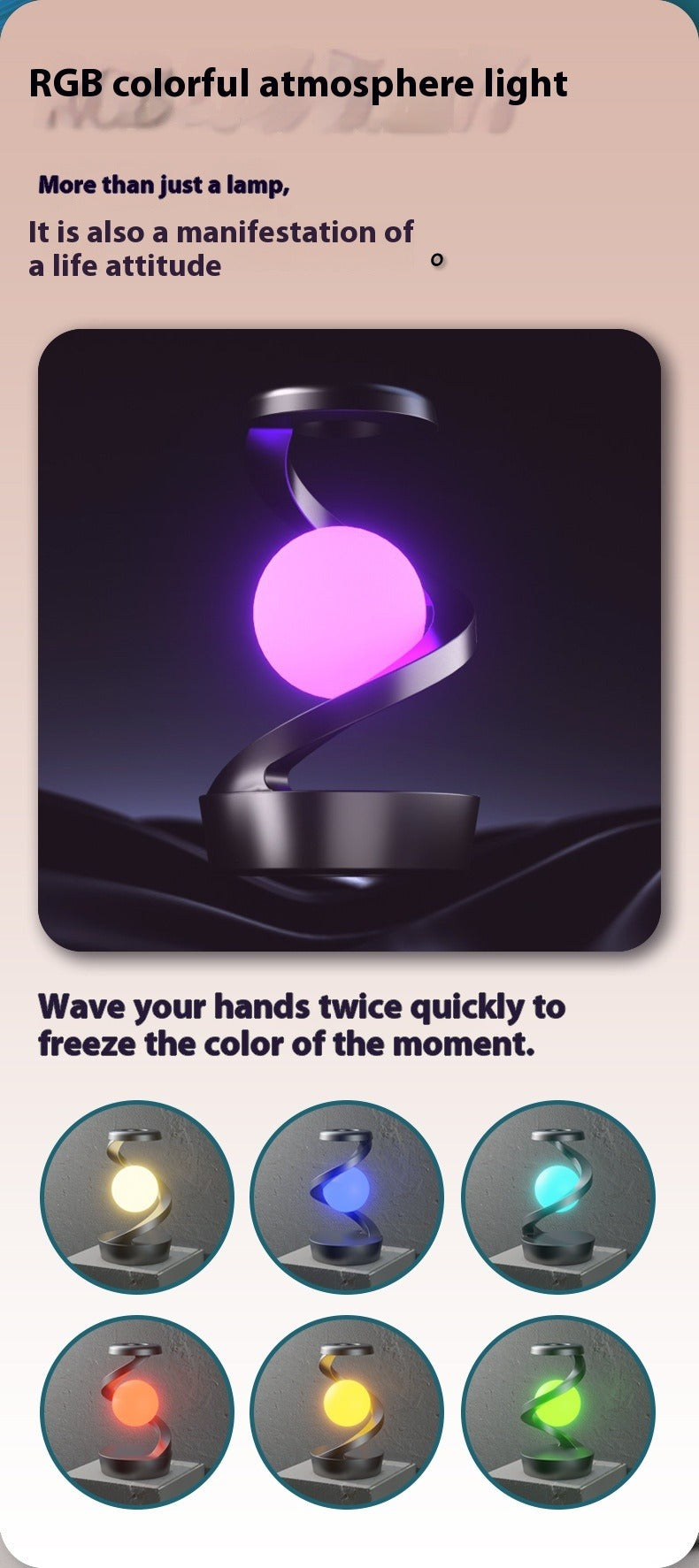 Rotating Moon Lamp with Wireless Charging – Magical Night Light