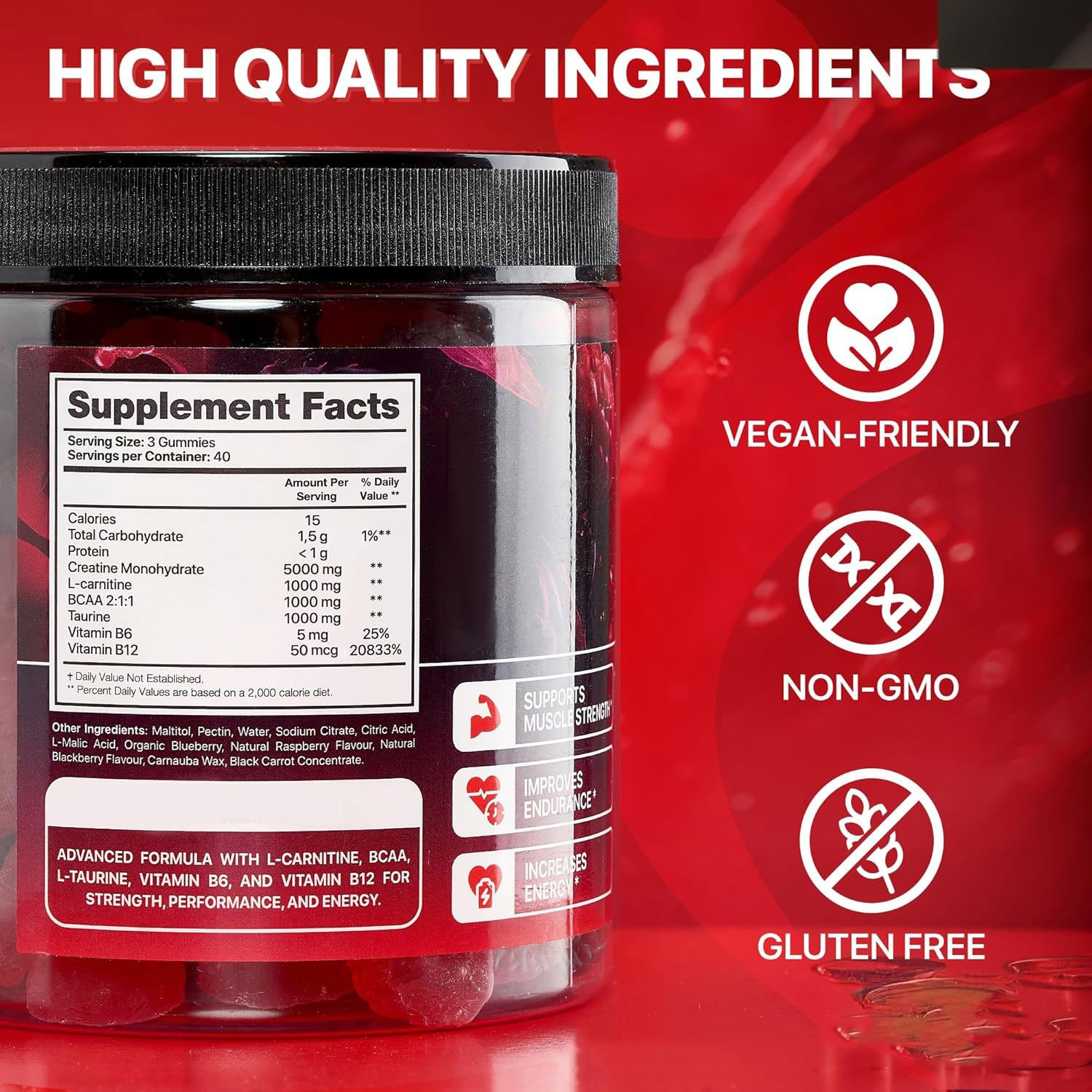 Muscle Boost Creatine Gummies – Energy, Recovery & Strength Support