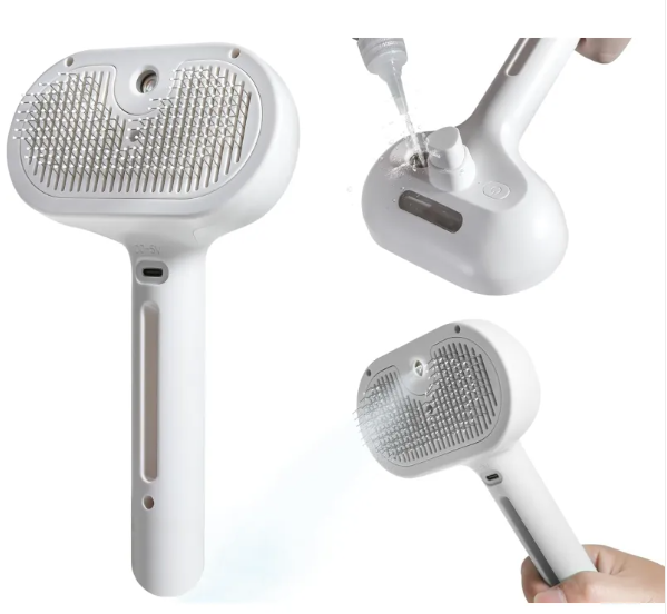 Pet Hair Spray Brush – Water Tank Grooming Brush for Cats & Dogs
