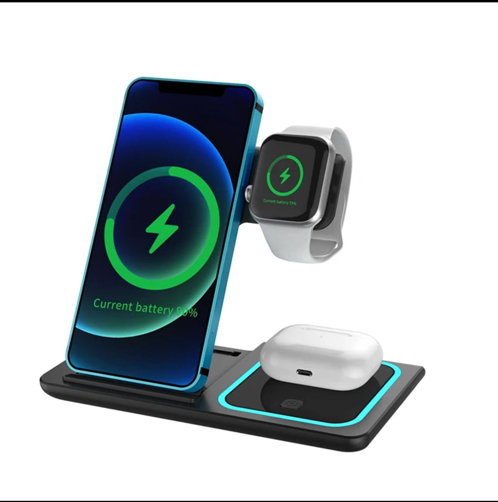 3-in-1 Wireless Charging Station – Fast Charge for Phone, Watch & Earbuds