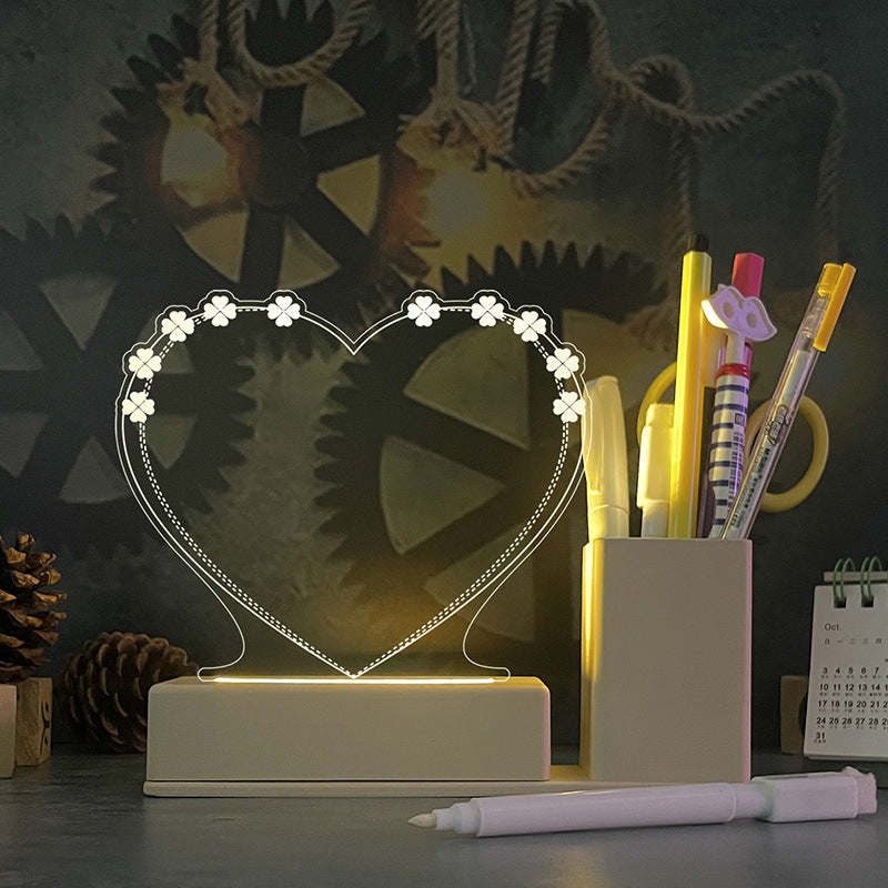 LED Acrylic Calendar Memo Board – Glow-Up Desk Organizer with Night Light