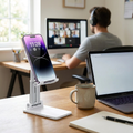 Moreik Foldable Phone Stand in use - lifestyle photo