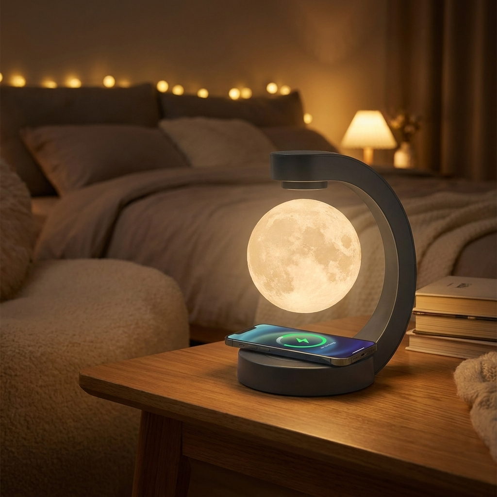 Rotating Moon Lamp in use - lifestyle photo