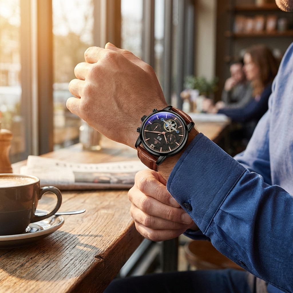 ORKINA Automatic Tourbillon Watch in use - lifestyle photo