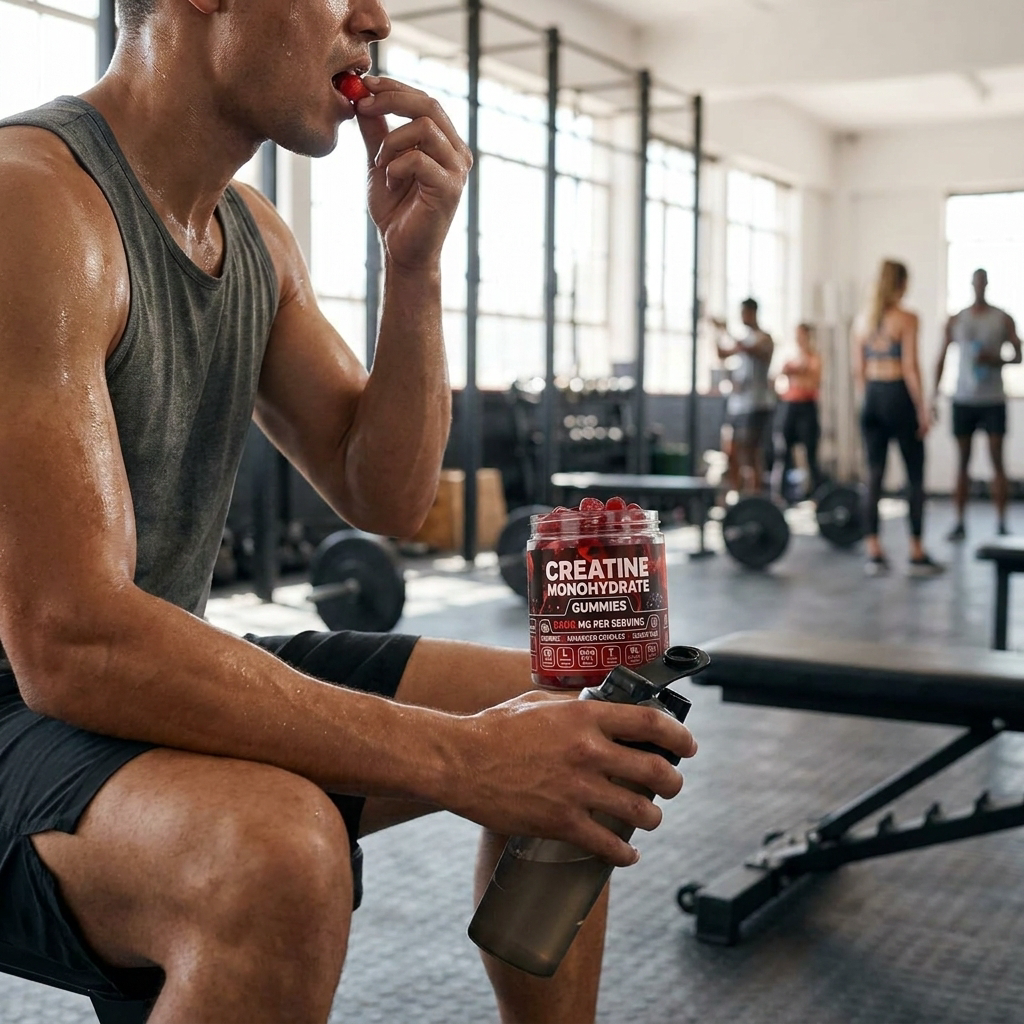 Muscle Boost Gummies in use - lifestyle photo