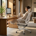 Misolant Ergonomic Office Chair with Footrest Ergonomic Desk Chair with Adjustable 2D Lumbar Support High Back Office Chair with Adjustable Headrest Comfortable Leather Office Chair